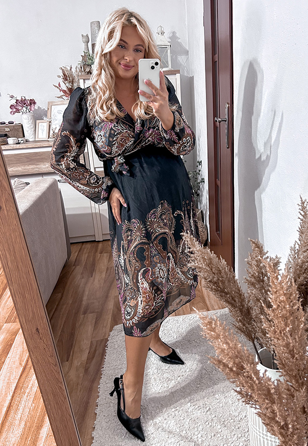 ŠATY LANA MIDI PLUS SIZE BLACK 01 obrázek 2