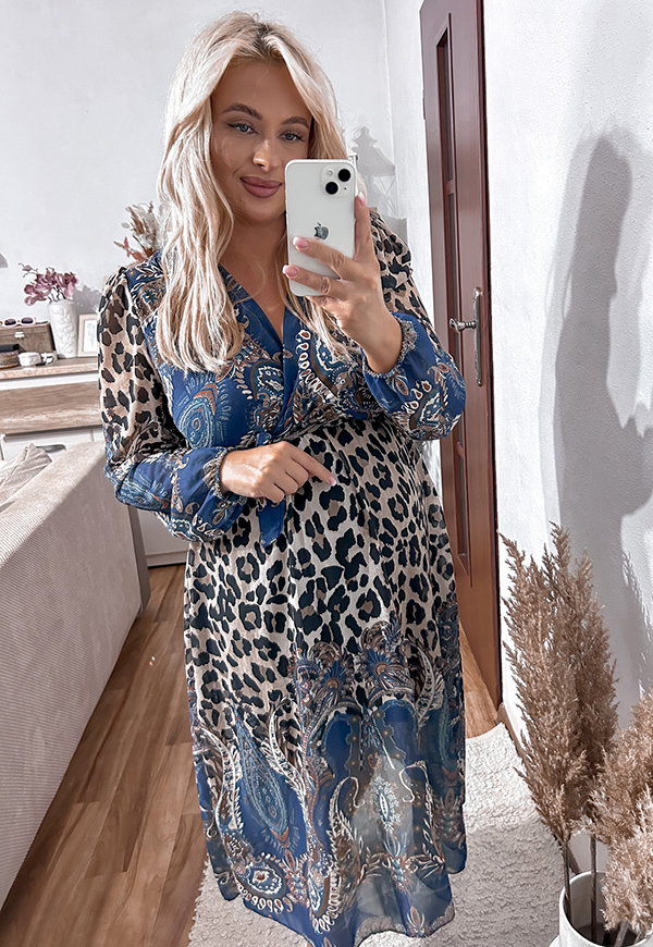 ŠATY LANA MIDI PLUS SIZE PANTHER BLUE 03 obrázek 2