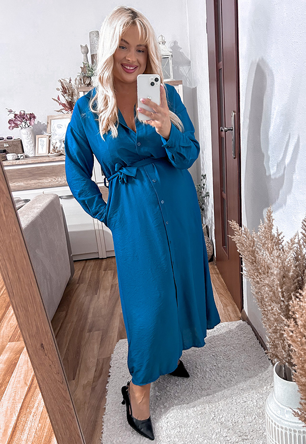 ŠATY JASMINA II PLUS SIZE SEA BLUE 04 obrázek 3