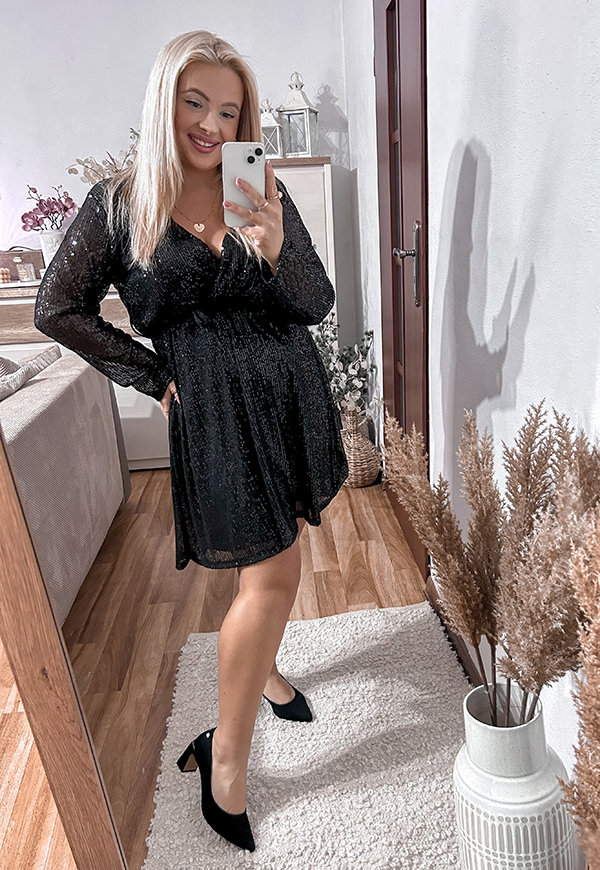 ŠATY CELINA PLUS SIZE BLACK 01 - włoski obrázek 1