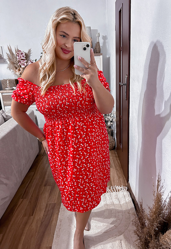 ŠATY  CATRINA PLUS SIZE RED 02 - włoski obrázek 1