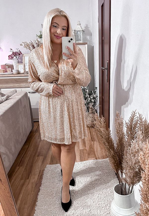 ŠATY CELINA PLUS SIZE GOLD 02 - włoski obrázek 3