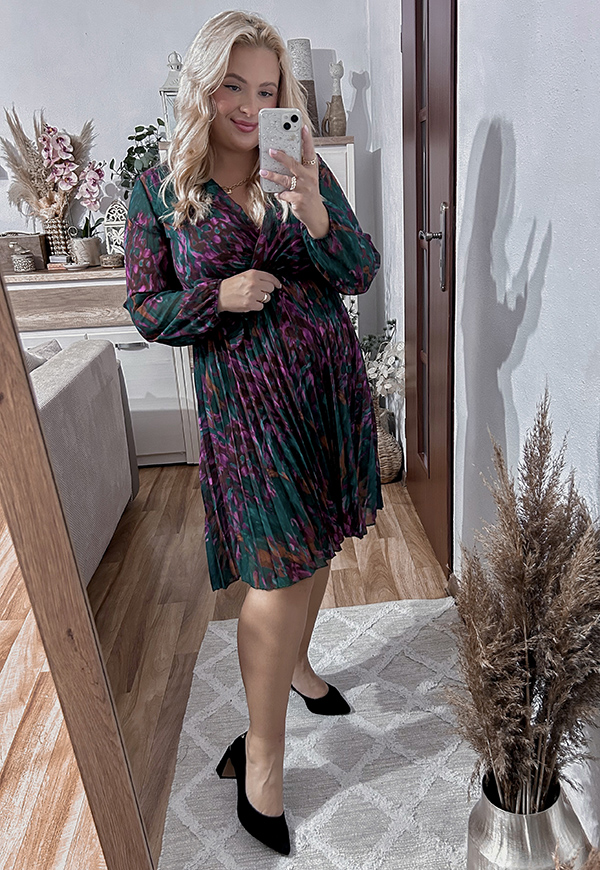 ŠATY AMBER II PLUS SIZE  GREEN/VIOLET 02 - włoski obrázek 3