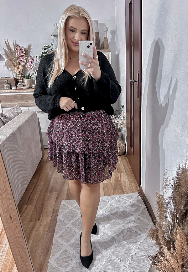 BROOK  SWETER PLUS SIZE ZAPINANY NA ZŁOTE GUZIKI. CZARNY 01 - włoski zdjęcie 4