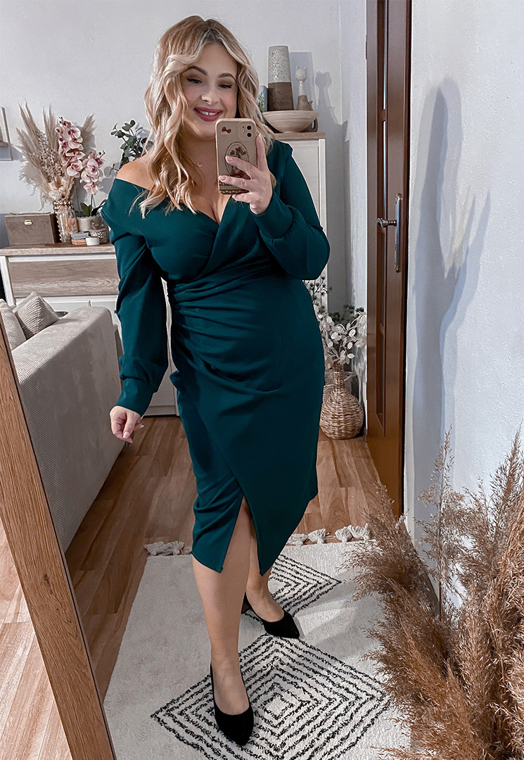 ŠATY FANCY PLUS SIZE GREEN - włoski obrázek 1