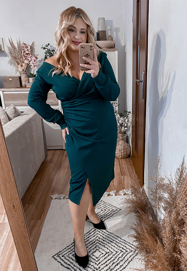 ŠATY FANCY PLUS SIZE GREEN - włoski obrázek 2