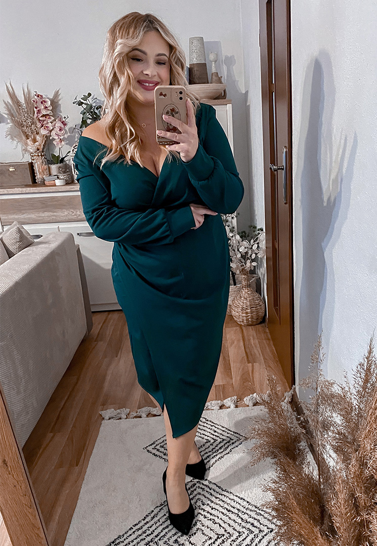 ŠATY FANCY PLUS SIZE GREEN - włoski obrázek 3