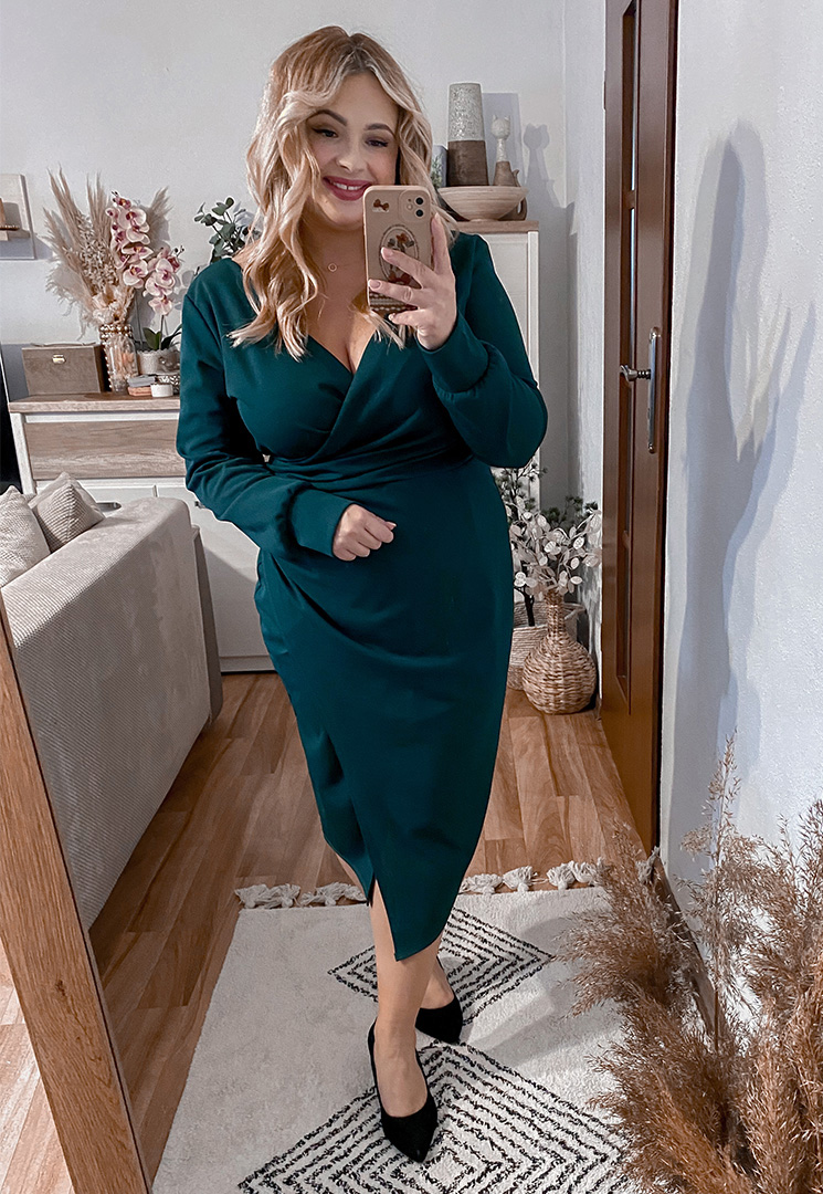 ŠATY FANCY PLUS SIZE GREEN - włoski obrázek 4