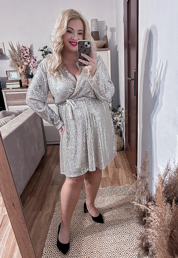 ŠATY CELINA PLUS SIZE CHAMPAGNE 05 - włoski obrázek 1