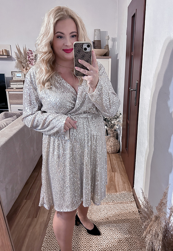 ŠATY CELINA PLUS SIZE CHAMPAGNE 05 - włoski obrázek 3