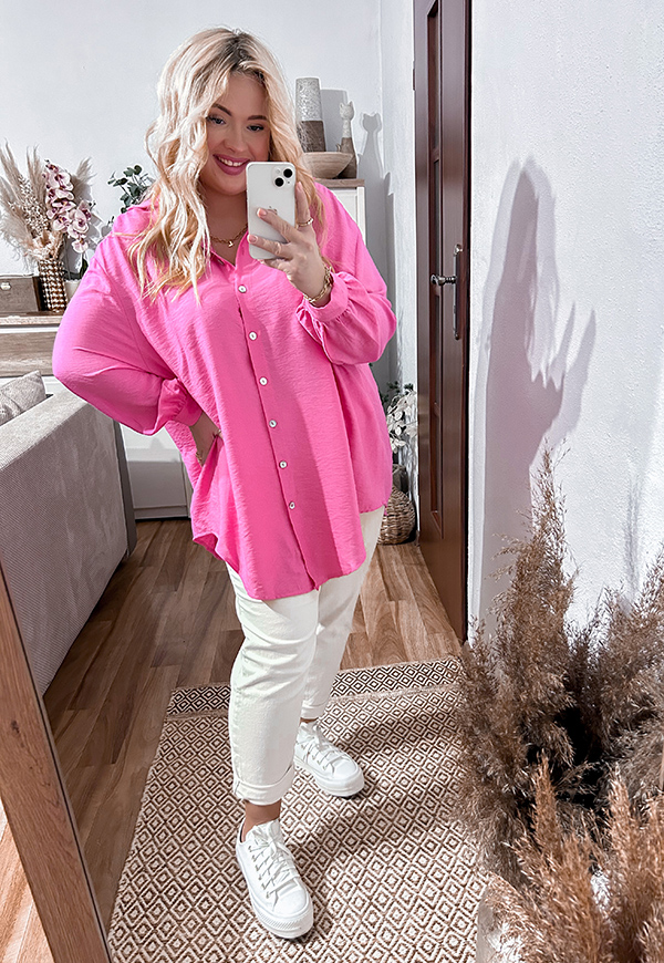 KOŠILE SKY PLUS SIZE FUCHSIA - włoski obrázek 1