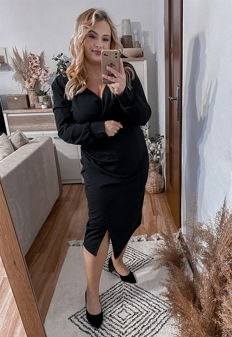 ŠATY FANCY PLUS SIZE BLACK - włoski obrázek 1