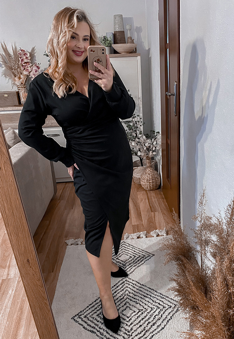 ŠATY FANCY PLUS SIZE BLACK - włoski obrázek 4