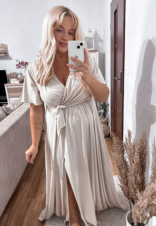 ŠATY BELL MAXI PLUS SIZE GOLD 02 - produkt polski obrázek 1