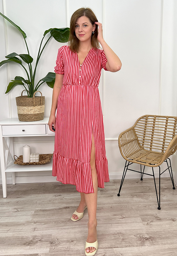 ŠATY AMANDA SUMMER MIDI STRIPES PINK 10 - włoski obrázek 4