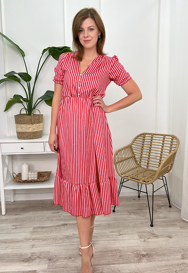 ŠATY AMANDA SUMMER MIDI STRIPES PINK 10 - włoski obrázek 2