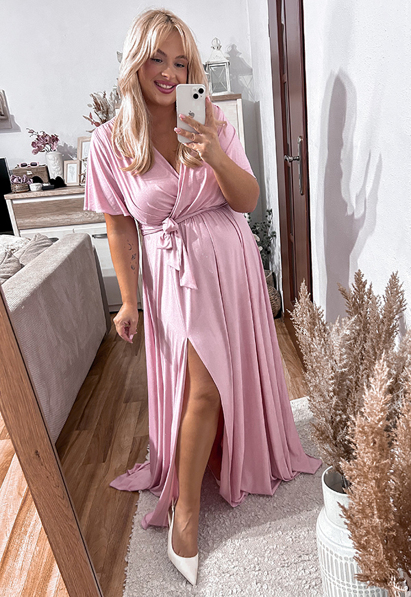 ŠATY BELL MAXI PLUS SIZE BABY PINK 04 - produkt polski obrázek 1