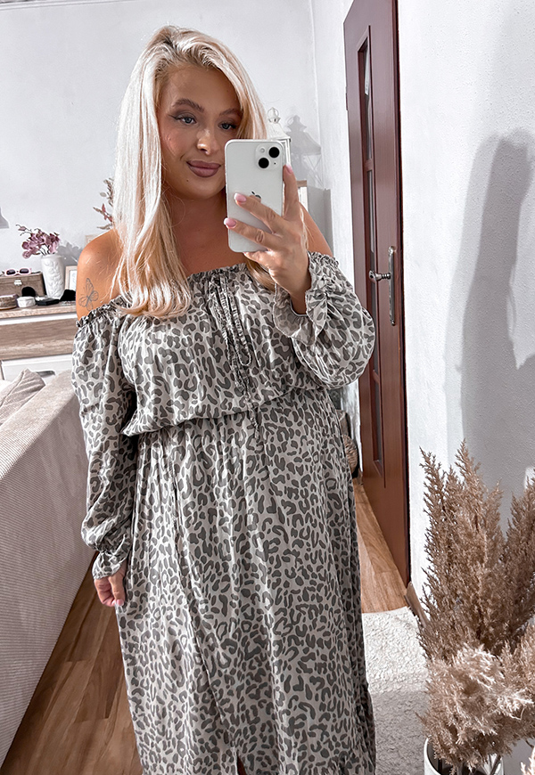 ŠATY ROMA PLUS SIZE PANTHER GRAY 01 - włoski obrázek 2