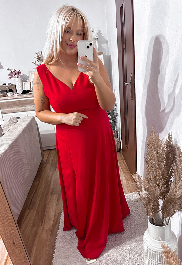 ŠATY NELL MAXI PLUS SIZE RED - produkt polski obrázek 4