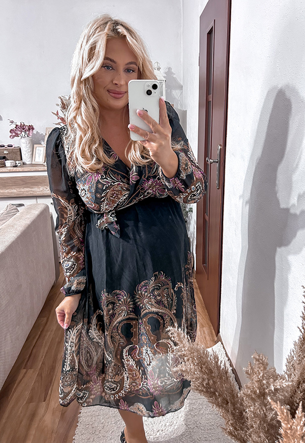 ŠATY LANA MIDI PLUS SIZE BLACK 01 obrázek 3