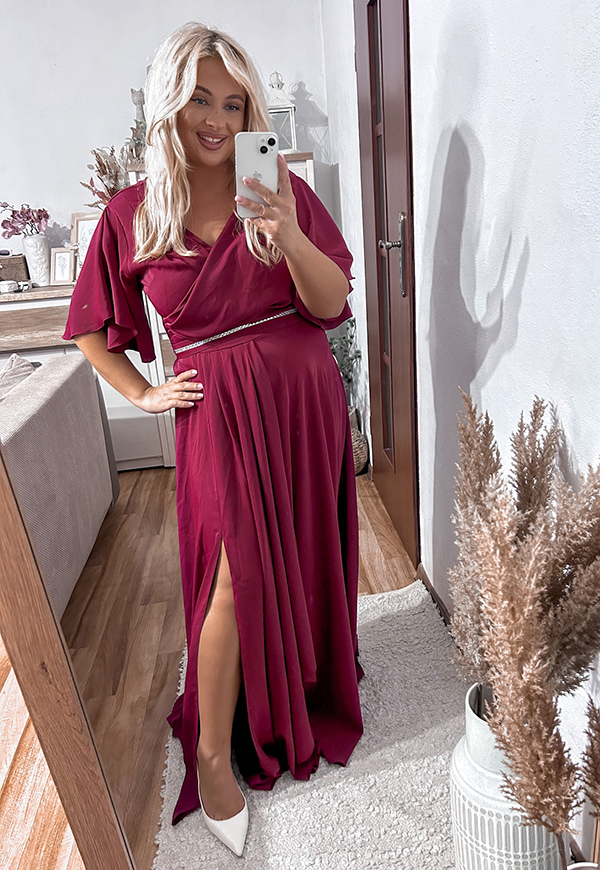 ŠATY POLLY MAXI PLUS SIZE BURGUNDY - produkt polski obrázek 2