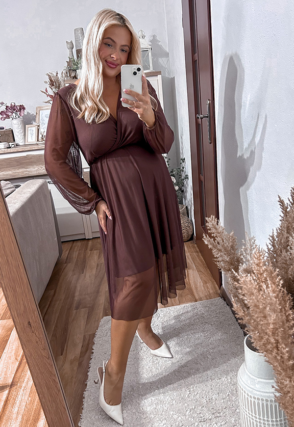 ŠATY ESTER PLUS SIZE CHOCOLATE 05 - włoski obrázek 3