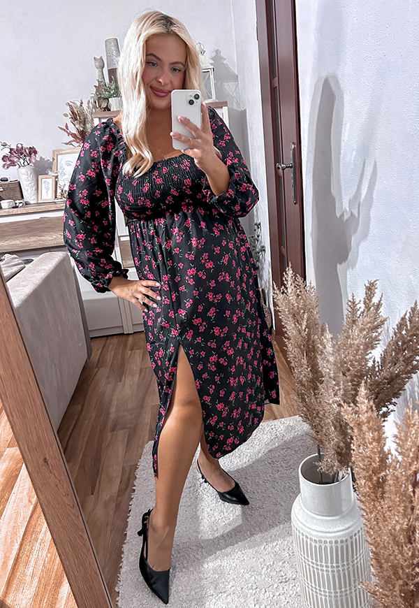 ŠATY CATRINA II MIDI PLUS SIZE BLACK/RED 04 - włoski obrázek 1