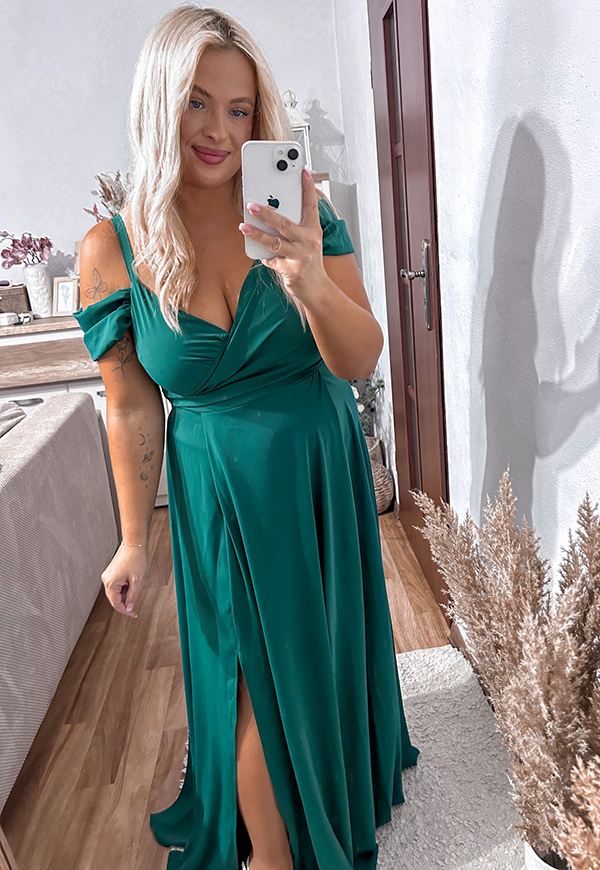 ŠATY VICTORIA MAXI PLUS SIZE GREEN - produkt polski obrázek 2