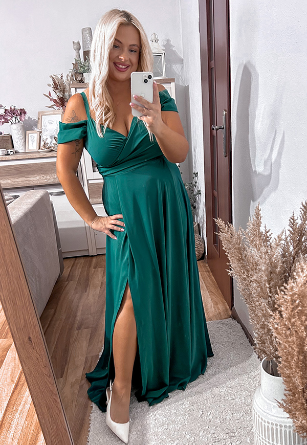 ŠATY VICTORIA MAXI PLUS SIZE GREEN - produkt polski obrázek 3