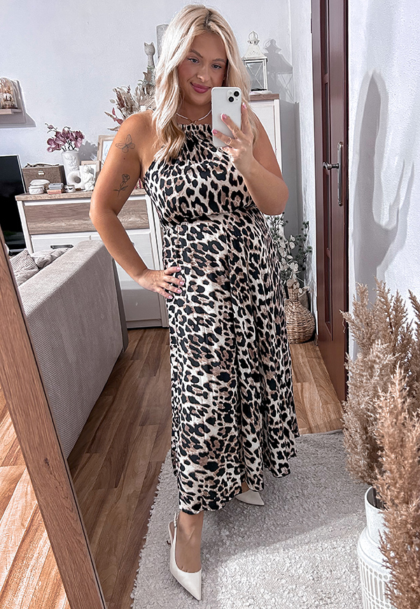ELIZA SUKIENKA DŁUGA WISKOZOWA PLUS SIZE WIĄZANA W PANTERKĘ 04 - włoski zdjęcie 2
