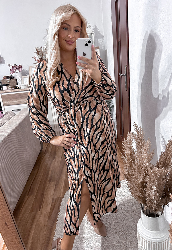 ŠATY NADINE PLUS SIZE CAMEL 04 - włoski obrázek 2