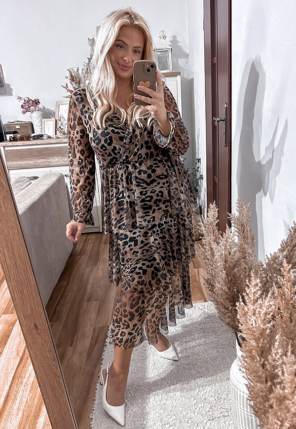 ŠATY SHERRI PLUS SIZE PANTHER BEIGE 01 - włoski obrázek 4