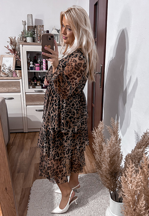 ŠATY SHERRI PLUS SIZE PANTHER BEIGE 01 - włoski obrázek 1