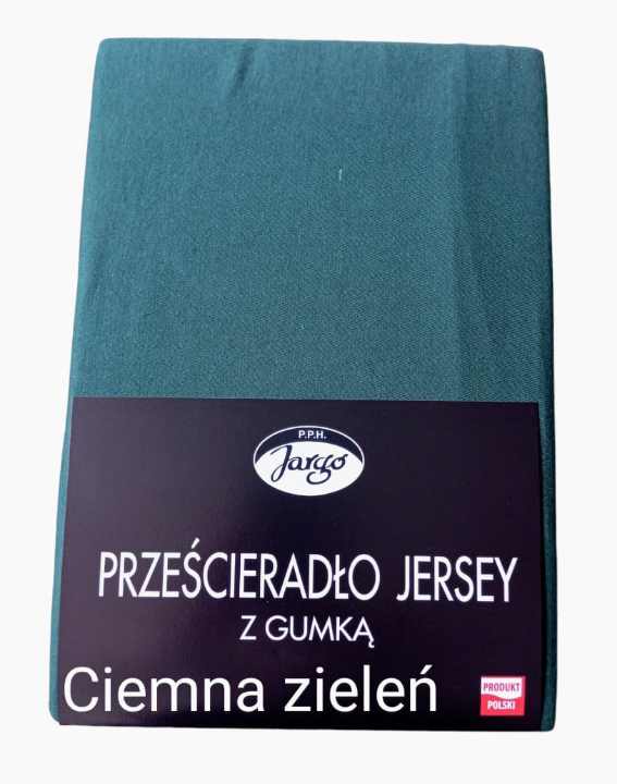 Prześcieradło z gumką , bawełna 100% jersey- ciemna zieleń zdjęcie 1