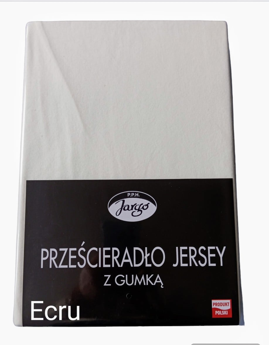 Prześcieradło z gumką , bawełna 100% jersey - ecru zdjęcie 1