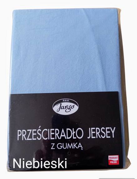 Prześcieradło z gumką , bawełna 100% jersey - niebieski zdjęcie 1