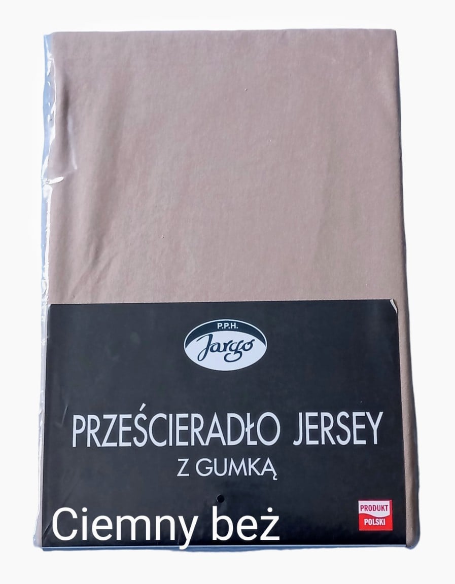 Prześcieradło z gumką , bawełna 100% jersey - ciemny beż zdjęcie 1