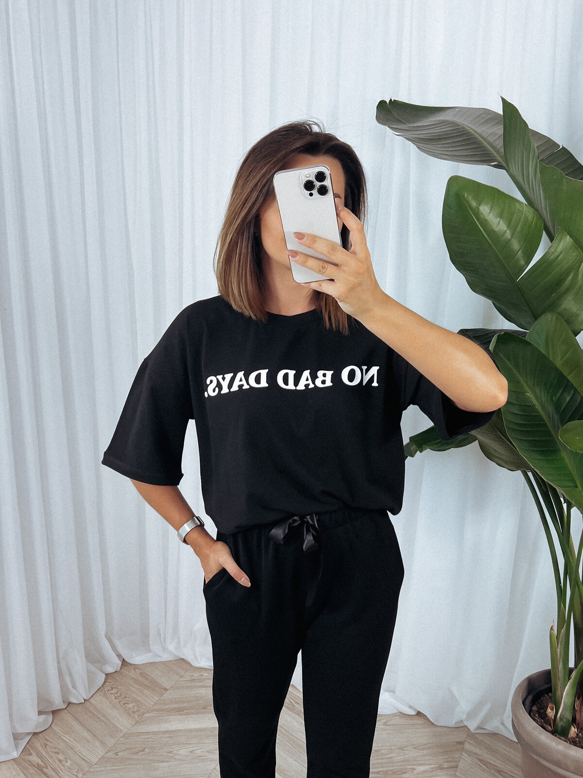 T-shirt oversize czarny LUNA ♡ zdjęcie 4