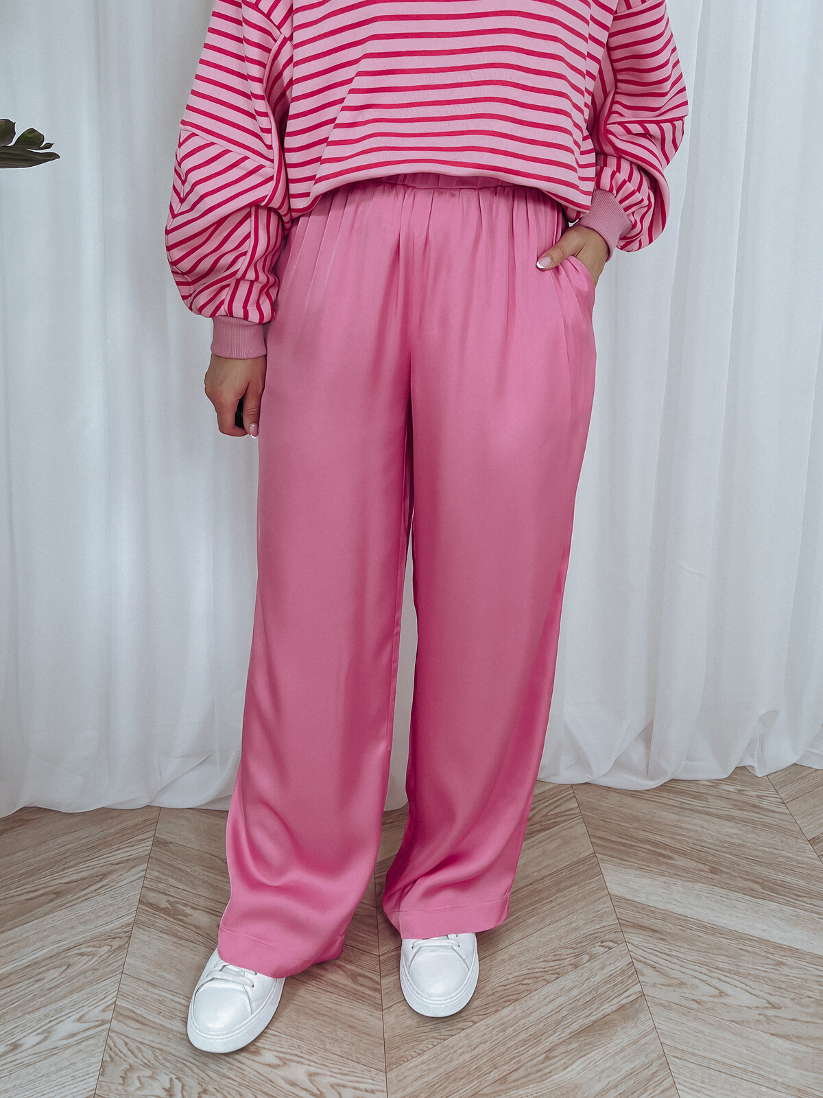 Spodnie premium z wiskozy różowe EVELYN  ♡ zdjęcie 3
