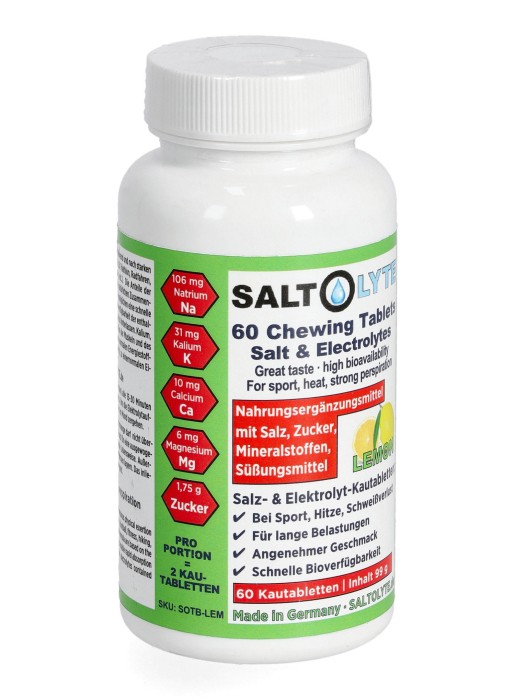 SALTOLYTE ELEKTOLITY  60KAPSUŁEK DO ŻUCIA CYTRYNA - It's running Nutrition zdjęcie 3