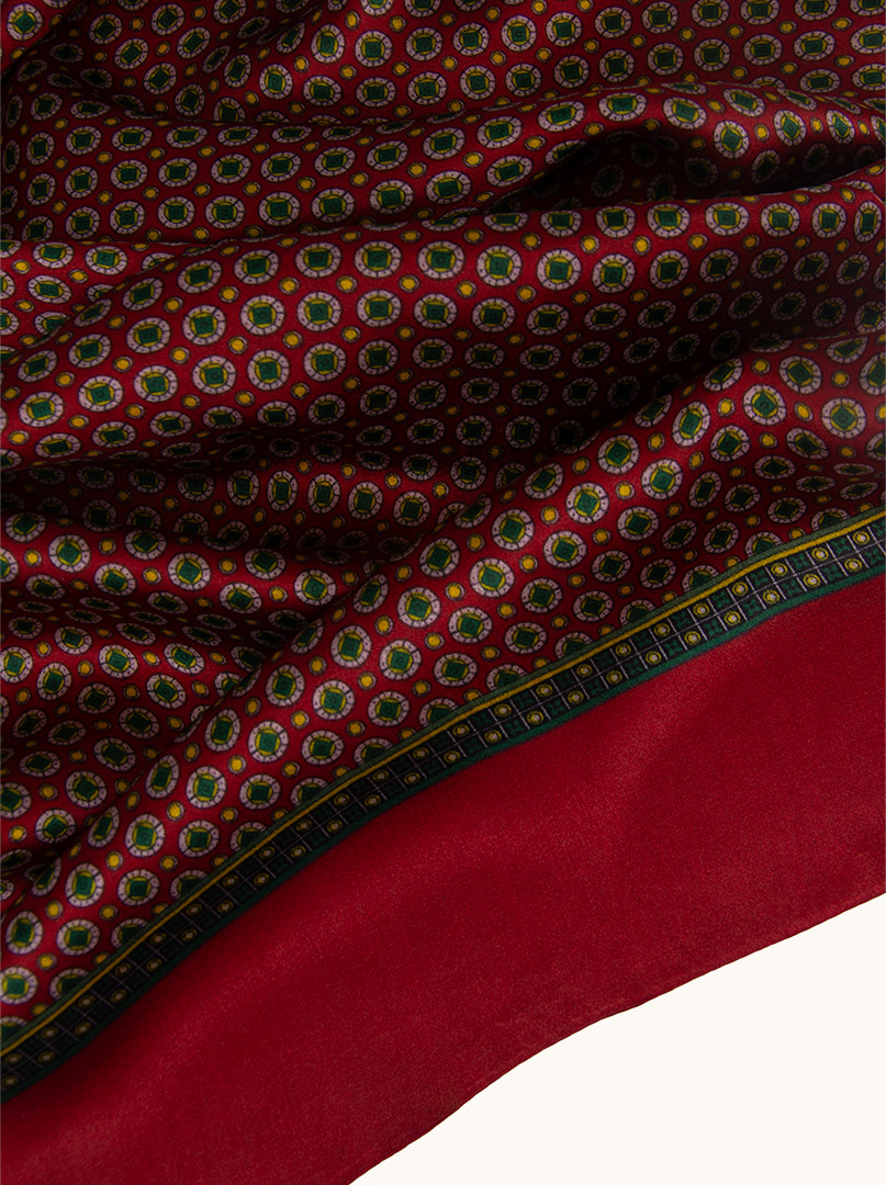 Exclusive men's  red colour silk scarf double stitched 25 cm x 160 cm image 4