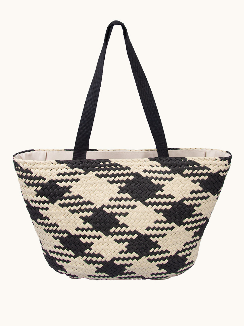 Beige and black basket 30 cm x 48 cm image 1