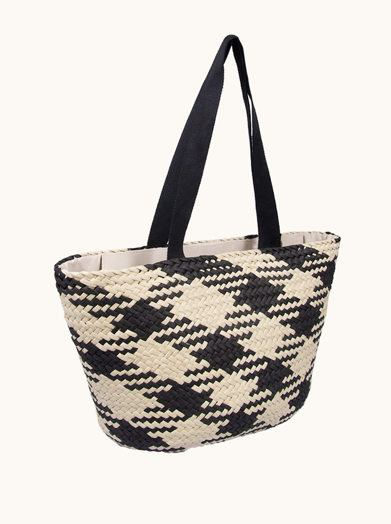 Beige and black basket 30 cm x 48 cm image 2