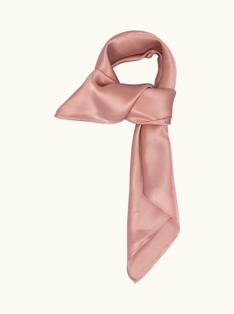 Salmon colored silk scarf 70 cm x 70 cm image 1