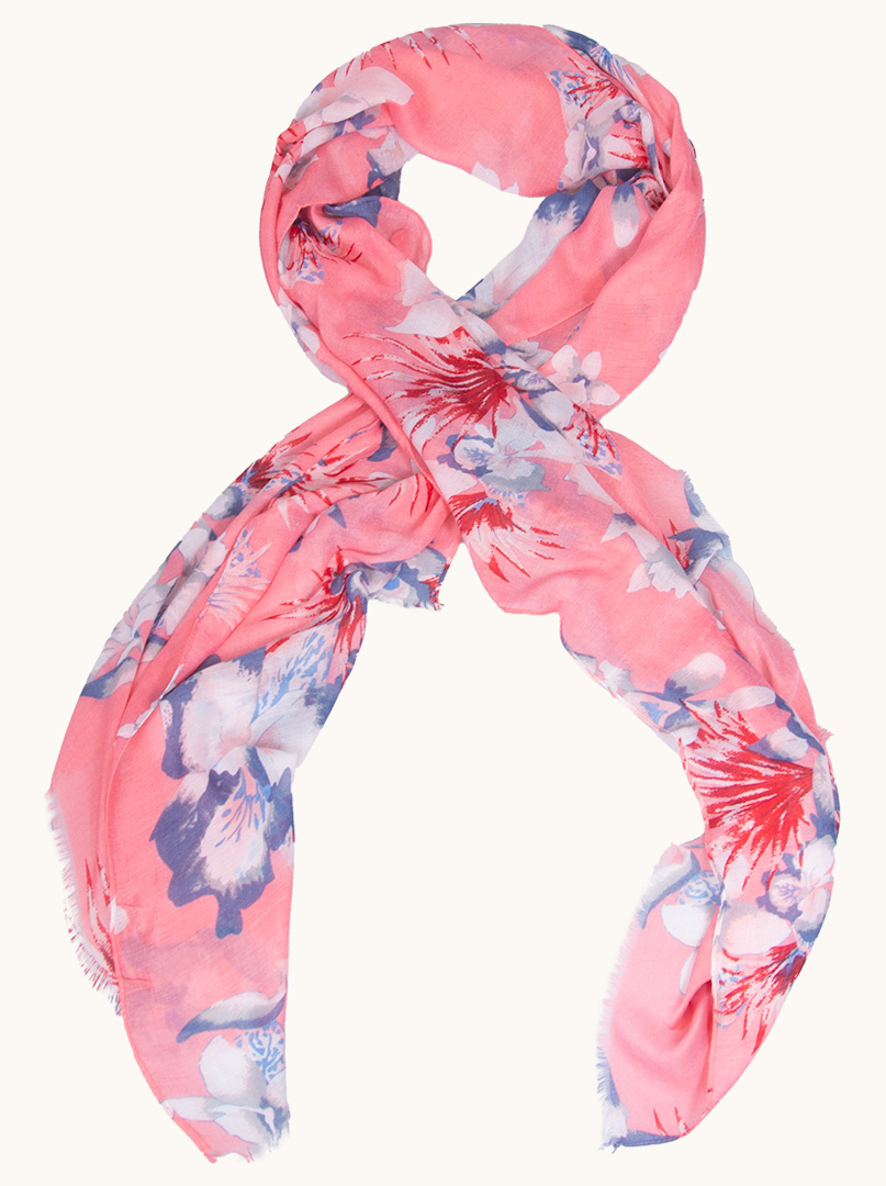 Light pink shawl with floral motifs 80 cm x 180 cm image 1