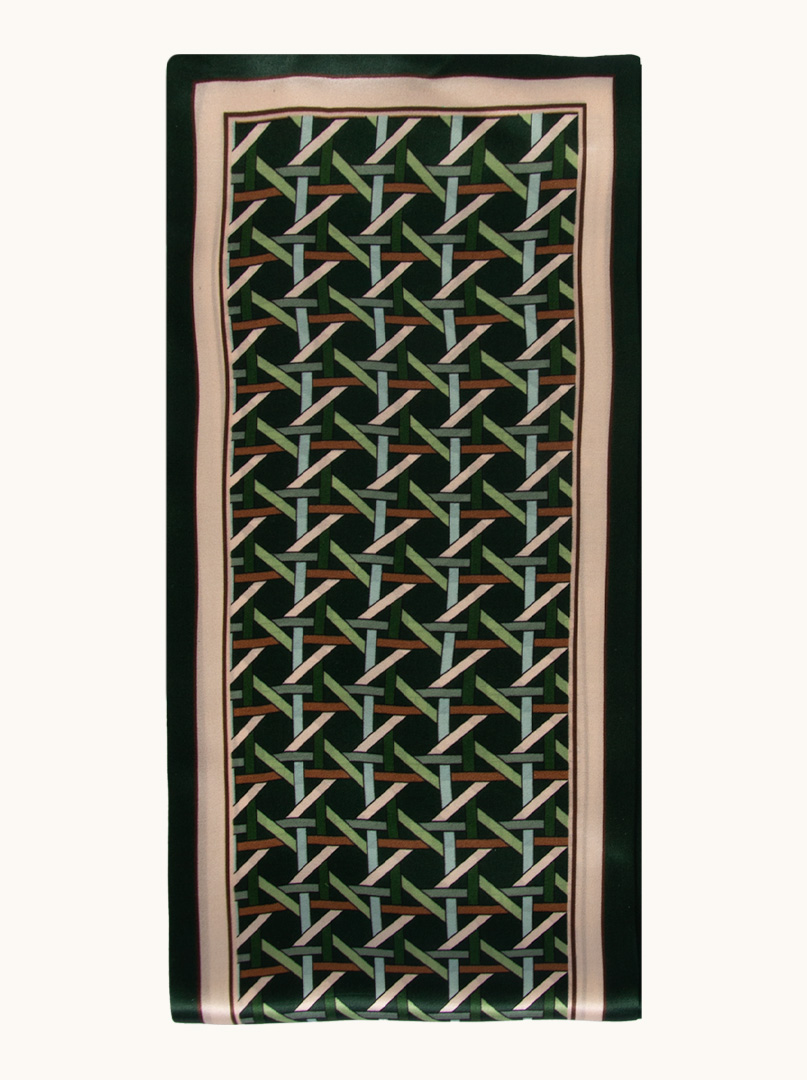 Dwustronny wąski szal z podwójnego jedwabiu  16cm x145cm zdjęcie 2