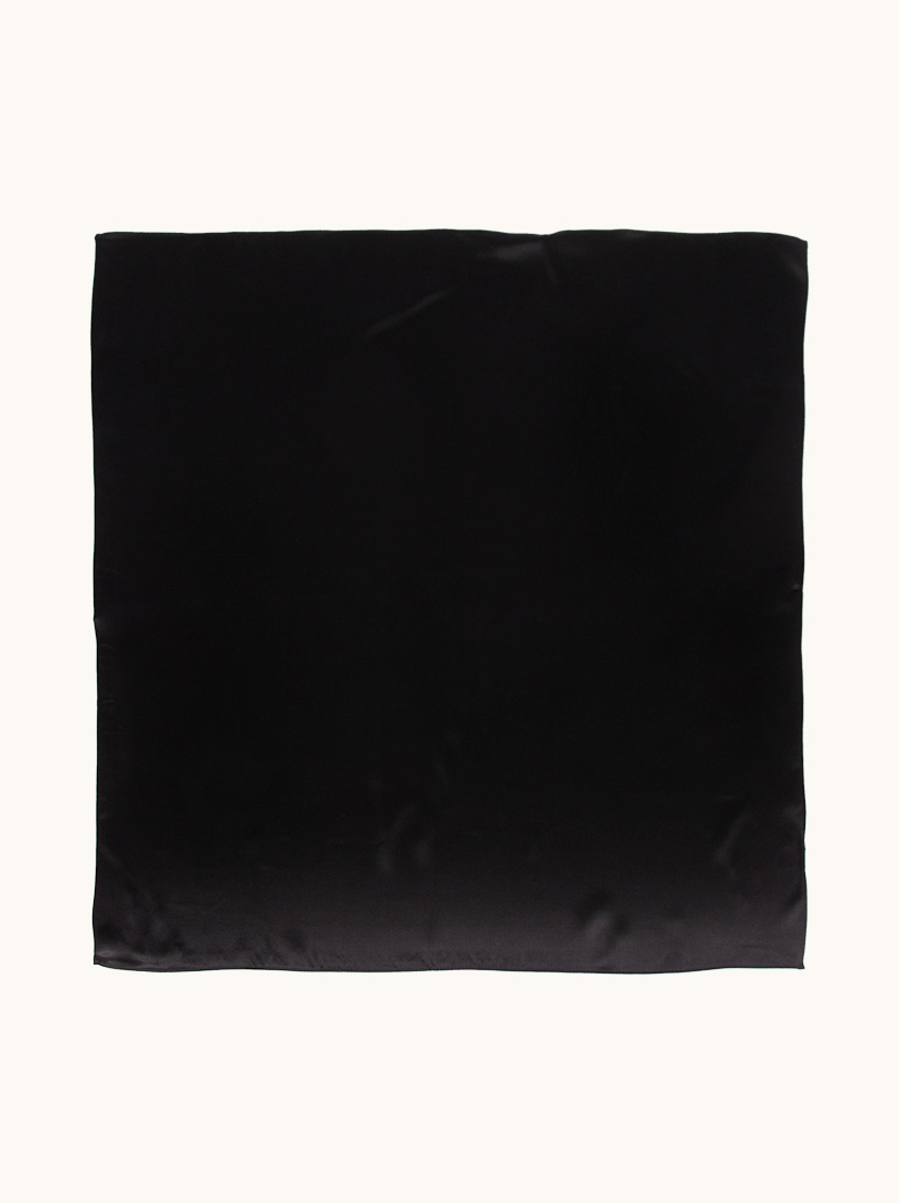 Apaszka z jedwabiu gładka czarna 70 cm x 70 cm - Allora zdjęcie 2