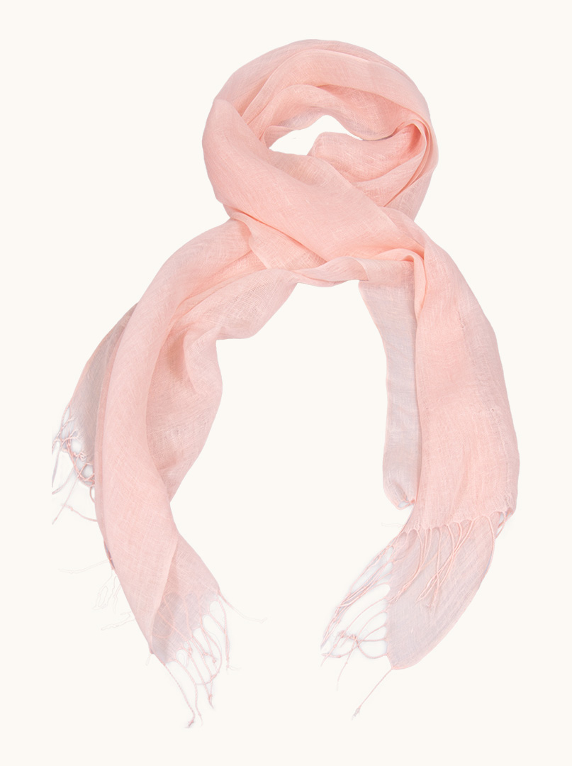 Scarf 100% linen in light pink 65 x 200cm image 2
