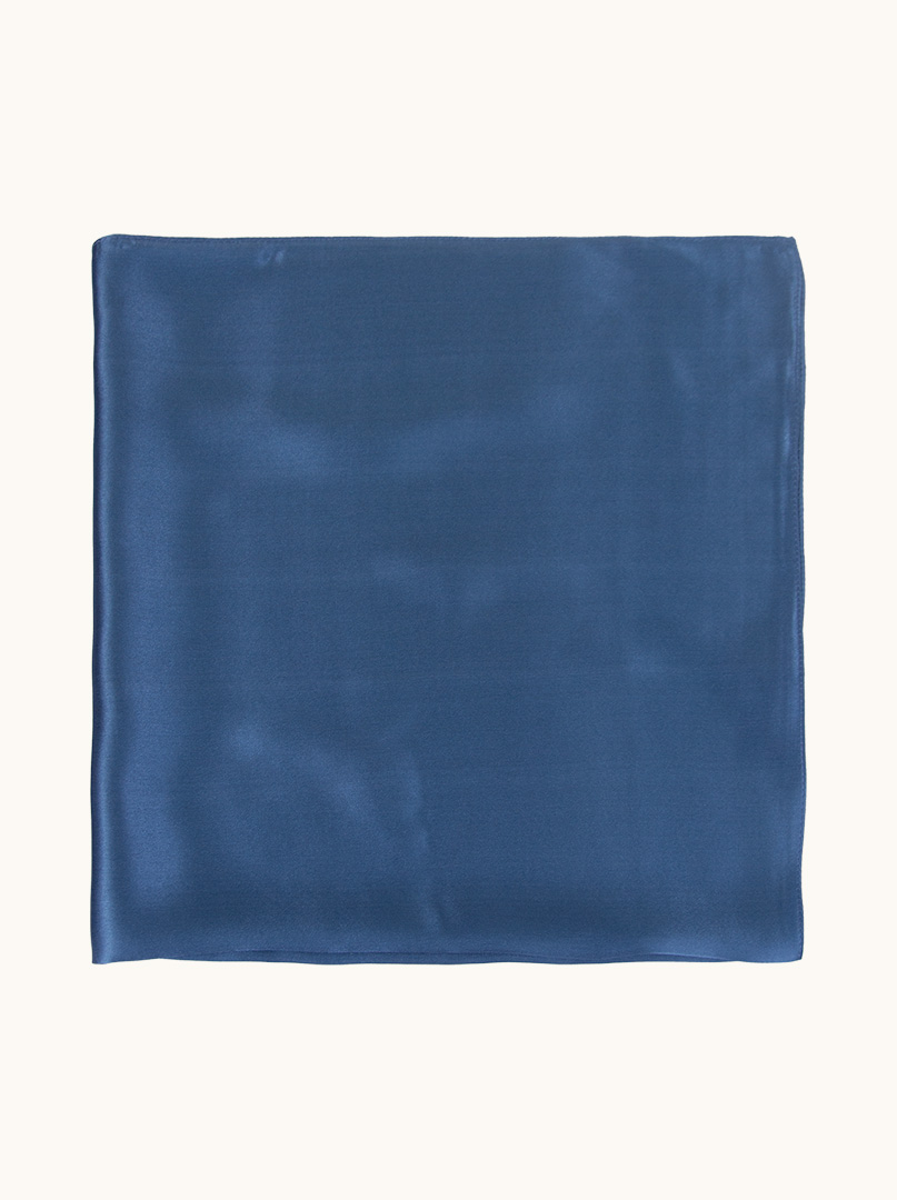 Apaszka z jedwabiu  gładka niebieska 70 cm x  70 cm zdjęcie 3