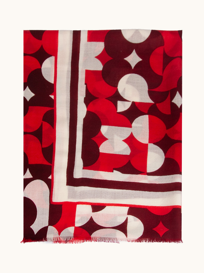 Scarf in geometric patterns 100% wool 90 cm x 200 cm image 2